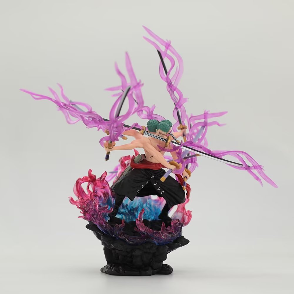 One Piece Zoro 3 Heads Cartoon Anime PVC Figure